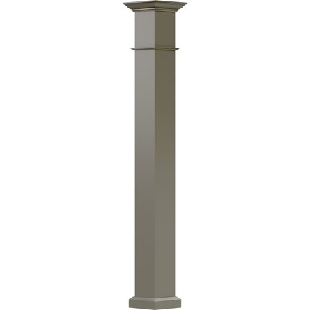 Ekena Millwork 6" x 8' Endura-Aluminum Wellington Style Column, Square Shaft For Post Wrap Installation Non-Tapered EA0608INPSGWEWE